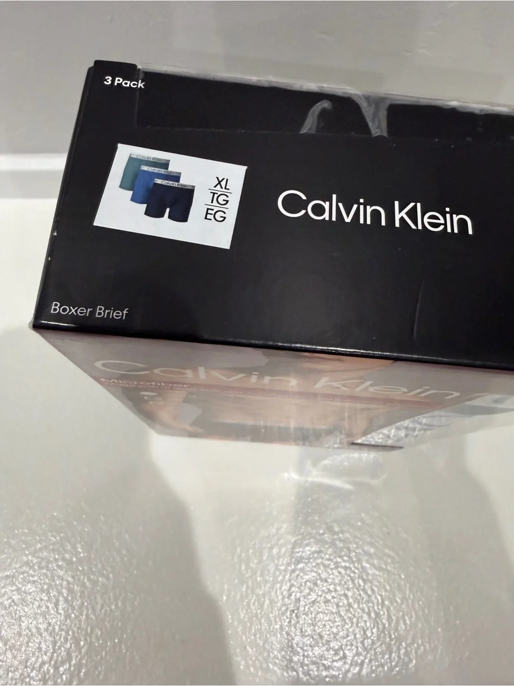 Calvin Klein Men's Microfiber Boxer Briefs - Black, White & Blue (3 Pack)